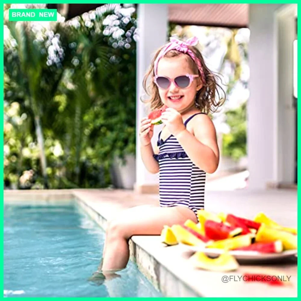 3-Pair Kids Sunglasses Set, Flower Frame, UV400 Protection, Ages 3-10
